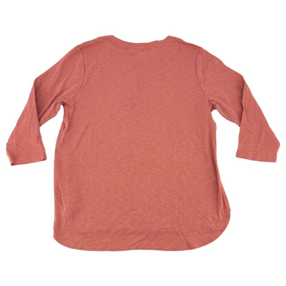 Kirkland | Women's 3/4 Sleeve Cotton Slub Tee | Pink | Large - Picture 2 of 2